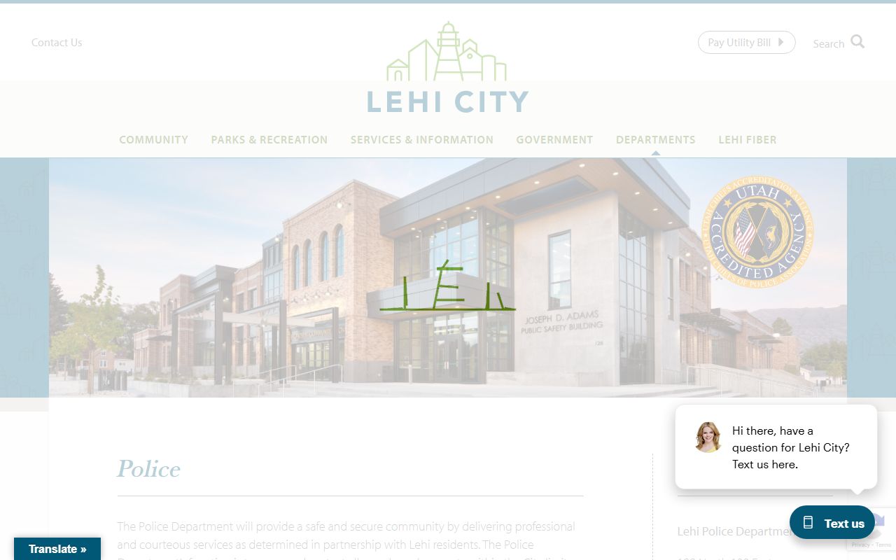 Lehi Police Department public records and incident reports