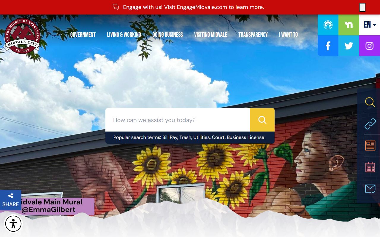 Midvale city hall and police department public records offices