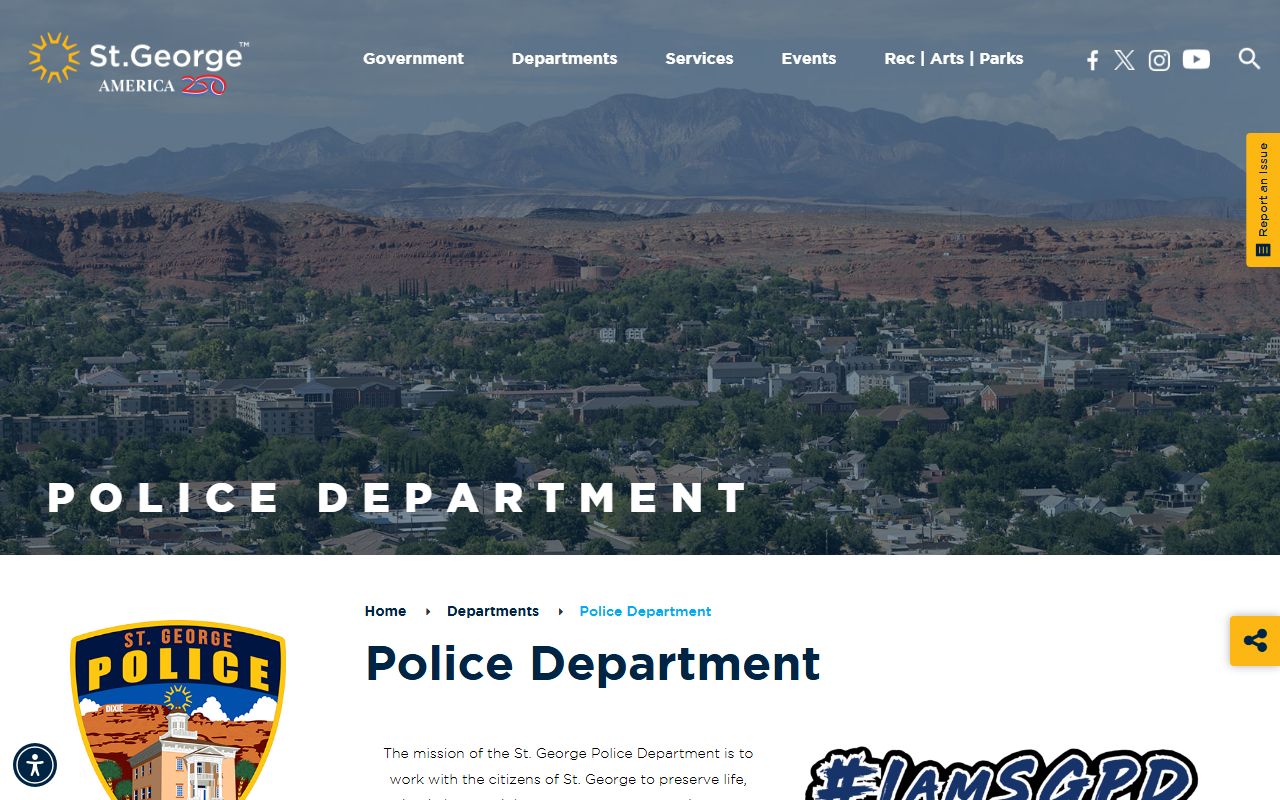 St. George Police Department records division public records resources