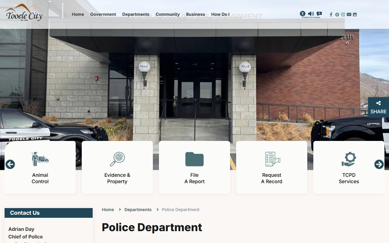 Tooele City Police Department records and public access